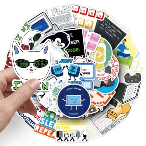 Programmeren Stickers voor tieners en volwassenen 50 stuks Programmeren Vinyl Sticker Set Auto Motorfiets Fiets Skateboard Snowboard Bagage Laptop Koffer Helm Motorfiets Computer 3