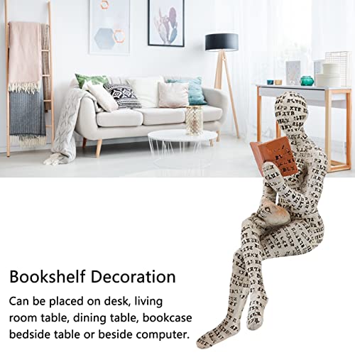 Lezen Vrouw Figurine, Ideaal weerbestendig Exquise Ambacht Boekenplank Decoratie Ornament Hand geschilderd voor eettafel(B)