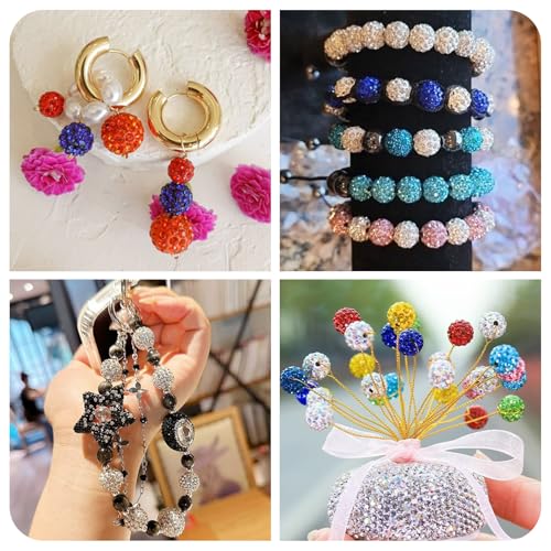 10 Kleuren Clay Rhinestone kralen voor Crafting Crystal Pave Disco Ball Kralen Ronde Diamant Kleurrijke kralen voor doe-het-zelf sieraden maken van pennen ketting armband sleutelhanger accessoire 100S 3