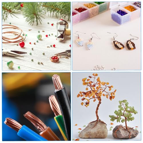 16,4 Voeten puur massief koperdraad, 18 meter 99,9% zuiver koperdraad, 1 mm zacht draad, parels, kabelbanden voor stelen, planten, metaal, voor sieraden, ambachten(5 meter), 2 rollen 5