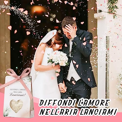 DIFFONDI L'AMORE NELL'ARIA Lanciami! Cadeautassen voor rijst, Confetti, Italiaans, 50 stuks (Roze) 4