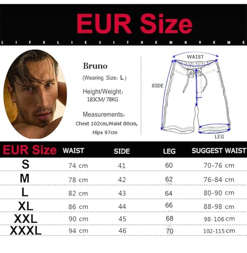 Zwembroek voor heren Zwembroeken voor heren Jongens Strandbroeken met Pockets, Quick Drying Beach Shorts, verstelbaar koord, Blauw (Peacock), XL 5