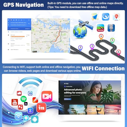 2G + 32G Android 13 Autoradio voor Ford Focus MK2 MK II 2004-2011 met draadloze Carplay Android Auto 9 inch Autoradio met Microfoon Achterzicht Camera Bluetooth WiFi Spiegel Link FM EQ SWC 5