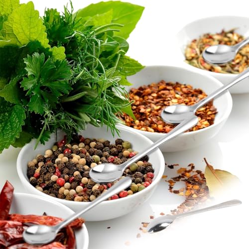 5 stuks rijstalen mini-kruislepels, kleine dessertlepels voor koffie, thee, suiker en honing in de keuken 5