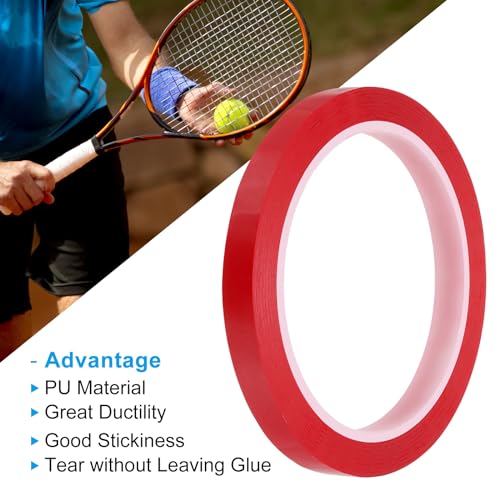 50 Yards/50M Grip Afwerking Tape, 0.4 Inch PU Racquet Finish Tapes Racket Accessoires Kleefzegel voor Tennis Badminton, Rood 3