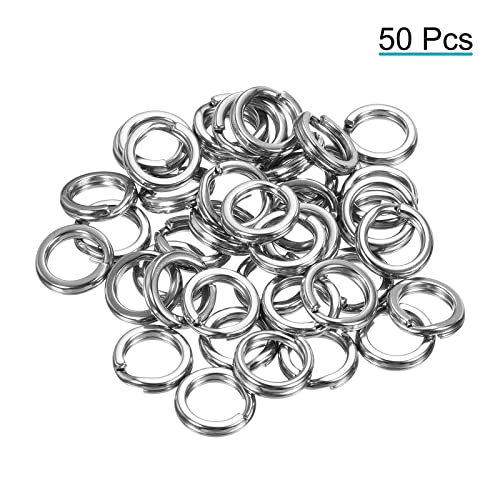1.6mm x 12mm Vissen Split ringen, 50 Pack 304 Roestvrij staal Dubbele Flat Ring Lure Connector voor Zoutwater Zoetwater 3