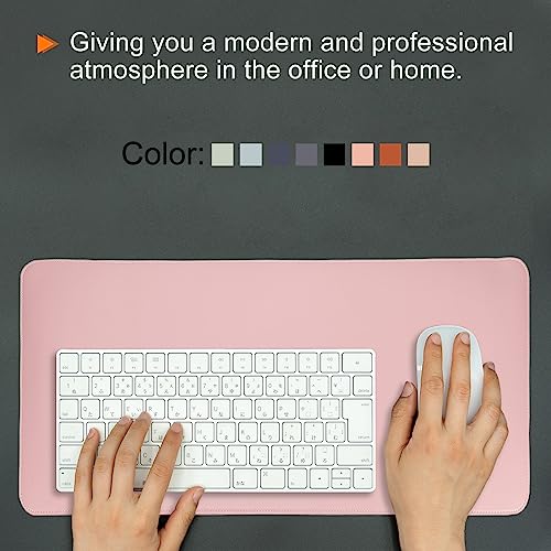 35,6 x 15,7 Inch Bureau Mat, 1 Pack PU Leder/Cork Dubbelzijdig Waterdichte Schrijfkussen Beschermer voor Bureaublad Bescherming voor Office/Home, Zwart 5