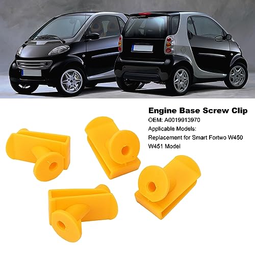 Undertray Mount Clips Set voor Smart Fortwo W450 W451 modellen, 8PCS Motor Base Schroef Clip A0019913970 Yellow Undertray Montage Clips Vervanging