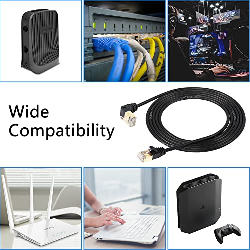 RJ45 Cat8 Ethernetkabel, 90 graden omhoog man tot man High Speed Cat8 netwerkkabel, 40Gbps 2000Mhz SFTP Patch Kabel voor Router Modem Server etc. 5