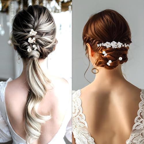 9 stuks U gevormd Haarspelden Parels Haar Accessoires, Bruiloft Haar Pins Set Headdress Bruiloft Goud Bruid Combs Haar Combs Haar Combs voor Up voor Vrouwen Meisjes Bruidsmeisjes 4