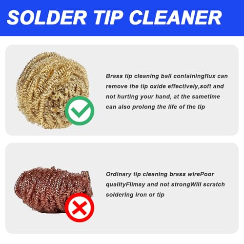 Soldeerijzeren houder, Stabiele draagbare Soldeerijzeren houder met messing wol, Schoonmaak spons, Soldeer Tip Slot, Geen water nodig 4