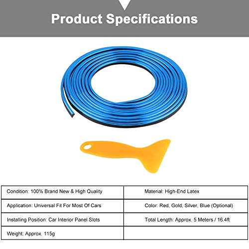 Auto interieur Decoratieve Strips Stickers Decoratieve Strip Flexibel voor auto 5 m DIY Blauw 4