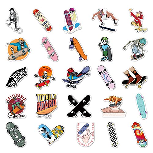 Skateboard Sticker Set Stickers Kinderen Tieners 50 stuks Waterdichte Vinyl Stickers Laptop Skateboard Koffer Helm Autofiets mobiele telefoon Motorrijwiel Bike Scrapbook Geschenk dagboek muggen