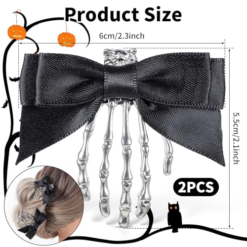 2 stukken skelet klauwen haarspeld schedel hand Bows haarspeld Punk Rock Horror haarspeld voor Halloween kostuums Halloween haar accessoires