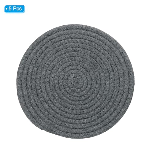 Hot Food Coasters 20,5 cm, 5 stuks Coasters Mat voor warme potten en pannen hittebestendig Hot Pads Pothouders voor keukentafel, donkergrijs 3