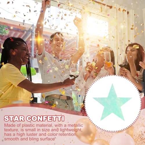 60g Star Confetti, 0,4 Inch Glitter Star Moon Tabel Confetti Twinkle Metallic Foil Stars Sequins Sprinkles voor feest kerst decoraties DIY verjaardag bruiloft, zilver 3
