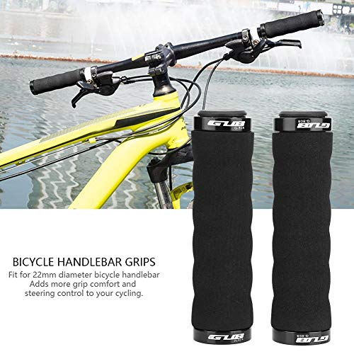 Fiets handgrepen, zachte schuimgrips, anti-slip sponge, afsluitbaar ontwerp voor mountainbike, roadbike, fietsen (zwart)