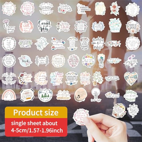 100st Bijbelteksten, Jezus Christelijke Stickers Bijbel Vers Decoraat Vinyl Waterdicht Motivationele woorden Stickers voor Waterfles Laptop Skateboard Gitaar Bagage