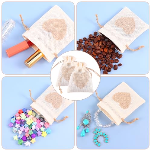 10 stuks katoenen zakjes klein, 10 × 8 cm zakken voor het vullen, jute zakken, kleine doek zakjes, geschenkzakjes, katoen zakken voor het verpakken van kleine promotiegeschenken, zeep (off white) 3