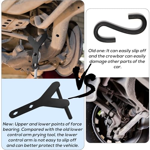Lagere controle arm Pry Tool, Steel Control Arm Two-Hole Multi-Angle ontwerp lagere controle arm gereedschap voor 1/2" uitbreiding stuk Crusher 5