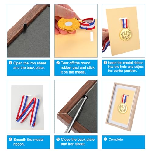Medaille Display Gevallen Enkele medailleweergave Shade Box Medal Display Frame Houten Display Stand voor Marathon Runners Zwemmen Voetbal Sport 5