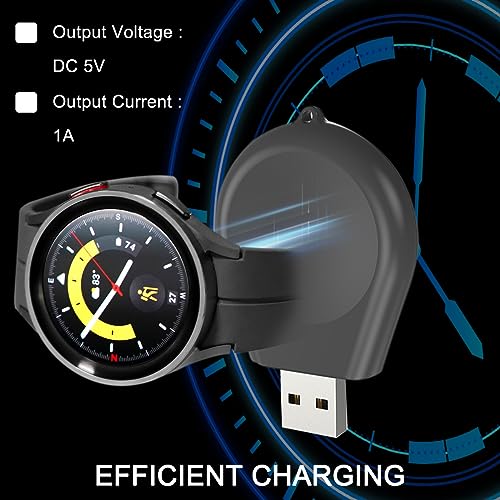 Oplader voor Samsung Galaxy Watch 6/6 Classic/5/5 Pro/4 Pro/4 Classic/3/Active 2/Active, USB opladen vervanging Portable Dock Stand Base, horloge accessoires, met USB naar USB C Adapter 5