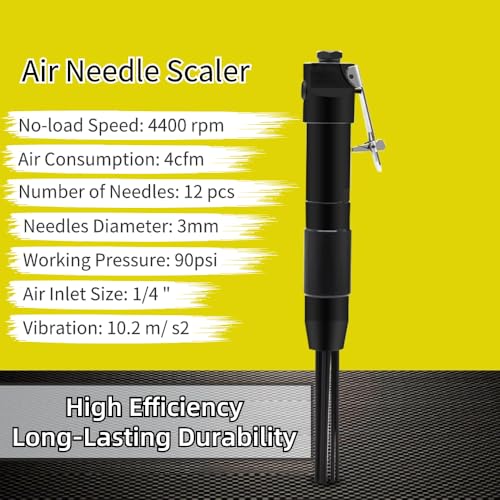 Naald Snail Cleaner, 4400 rpm, 12 Naalden, Pneumatische Naald Ontbraaming, Ontbraamhulpmiddel, Dirt, Rustverf, Corrosie, Ontbramen, Lasser Reinigingsgereedschappen, Workshop