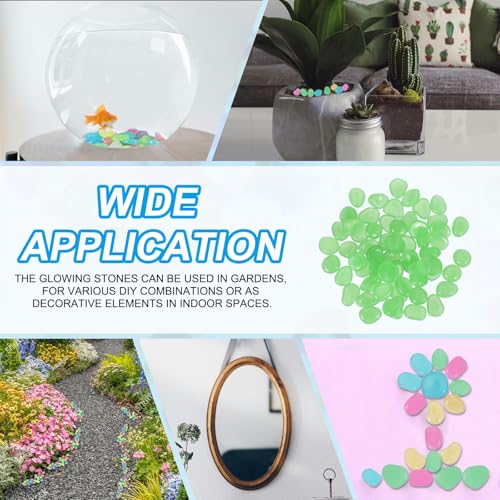 Lichtgevende stenen, 100 stuks Lichtgevende stenen voor binnen Tuinversieringen, Cadeaus voor vrienden, Groen 5