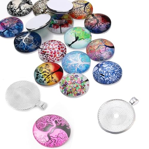 40 st Ronde hangers, Tray, 25mm, Zink Legering, Raw Cabochon, Zilver, Flat Ronde Bezel Hanger, Hanger, Basis, voor DIY ambachten, Foto's, Juwelen, Sleutelhangers 3