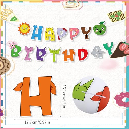 Kleurrijke verjaardag Banner, cartoon Gelukkige verjaardag feest decoraties backdrop voor jongens en meisjes partij decoratie baby douche levert fotografie achtergrond