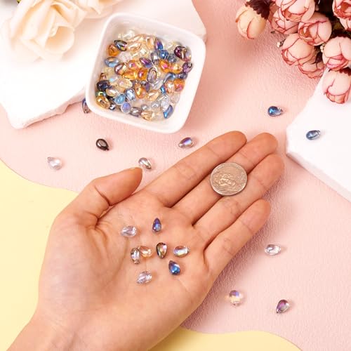 100 st. Drop Crystal Glazen Kralen Facet Top Geborsteld Spacer Kralen Water Drop Losse kralen voor armbanden ketting sieraden maken 5