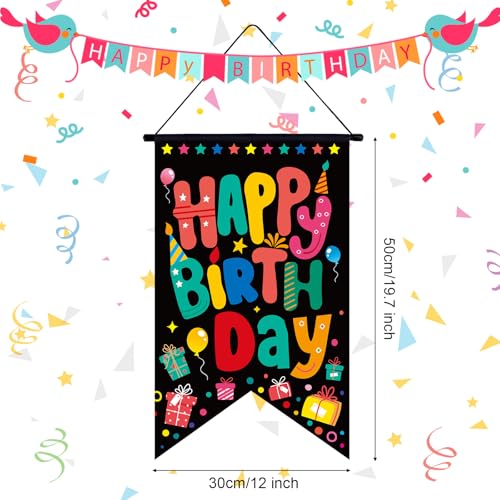 Happy Birthday Sign, Happy Birthday Deur Banner Decoratie Kleurrijke Verjaardagsdeur Porch Teken hangen achtergrond voor binnen en buiten muur decoratie verjaardag partij leveringen