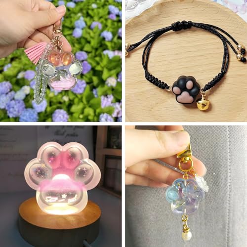 3 stuks Paw Afdrukken Hanger Siliconen mallen Kat Honden Voeten Afdrukken Afgietsel Hars mallen Huisdier UV Epoxy harsvorm voor ambachten sieraden maken 5