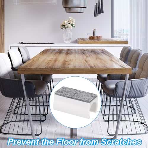 19mm rechthoek Stoel Beenhoes met vilten pad, 24st Schuif glad, Geen krabben, Geen lawaai Meubels Benen, Hardhout Beschermers Tips, Vloer glides Tube Caps voor Office Home, Wit 5
