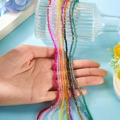 9 strengen facet bicone kralen gradiënt kleur kristal glas losse kralen bulk voor DIY ambachten armbanden kettingen oorbellen sieraden maken 5