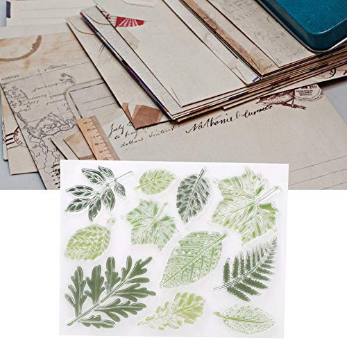 Siliconen Stempel, Groene Leaf Seal DIY Hand Account Scrapbook,Foto Album kaart maken van kunst decoratie Groen blad Thema, ambachtelijk handgemaakt geschenk 5