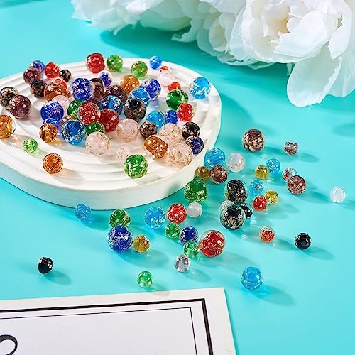 96 st Luminous kristal kralen Glow in The Dark Gold Sand Lampwork kralen 6mm 8mm 10mm Ronde Spacers voor doe-het-zelf sieraden armbanden maken 5