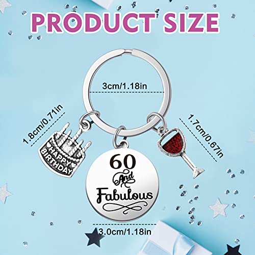 verjaardag sleutelhanger, verjaardag cadeau vrouw voor mannen verjaardag prachtige sleutelhanger geschenk met gelukkige verjaardag kaart, zilver., Een maat, zilver 5