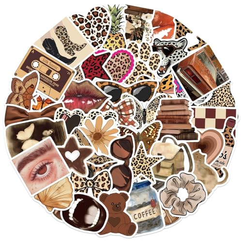 Leopard Stickers voor tieners Volwassenen 50 stuks Leopard Waterproof Vinyl Sticker Set Auto Motorfiets Fiets Skateboard Snowboard Bagage Laptop Koffer Helm Motorfiets