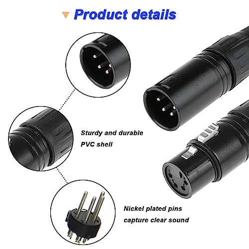 4 Pin XLR Plugs Connectors - Man en vrouw, Audio Microfoon Microfoon Connector voor luidspreker, Microfoon, Camera, Versterker (8PCS) 3