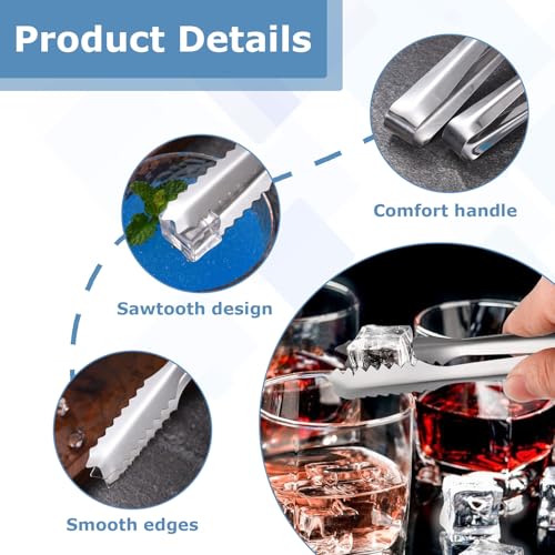 6 stuks Candy Bar Accessoires, Roestvrij stalen Sugar Tongs, 15cm Candy Bar Accessoires Set, Ice Tongs Serving Tongs, Candy Tongs voor keuken, bruiloft, feest, bar, picknick, zilver 3