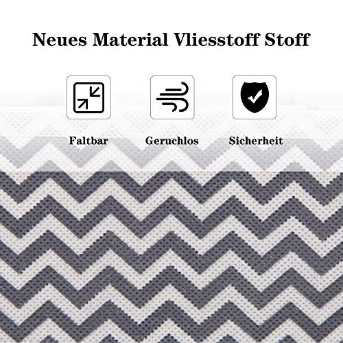 Set van 2 Vouwbare Niet-Woven Lade Organizer, 24 Opslag Compartments voor Sokken, Sjaals, Ties (Grey Wave Pattern, Grey) 3