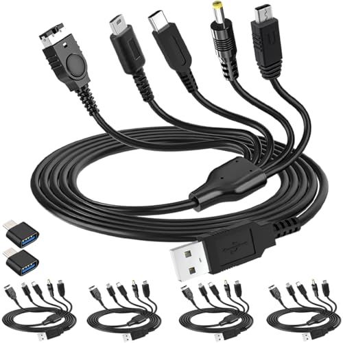 5 in 1 USB Opladerkabelkabel voor DS Lite/Wii U/New 3DS XL/3DS XL/2DS/Dsi XL, NDS/GBA SP, PSP 1000 2000 3000 met capacitieve pen