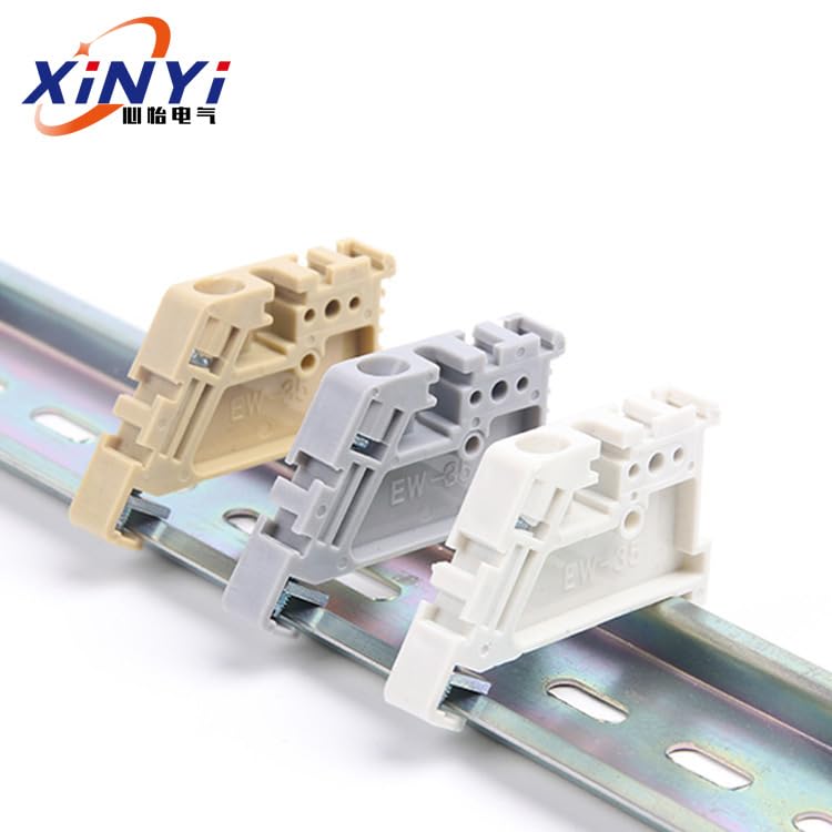 DIN Rail Stopper, 50st 35mm Din Rail Terminal Stopper Bolted Down Plastic Materiaal voor 35mm DIN Rail, Ground Circuit Terminal Blocks (Model 13) 4