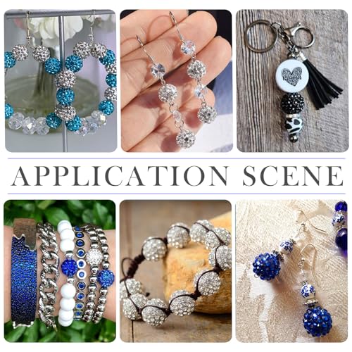 100st 10mm ronde schijf Bal kralen zwart wit Rhinestone Klei kralen Kristal Spacers Bulk voor sieraden het maken van kralen Pen decoratie 4