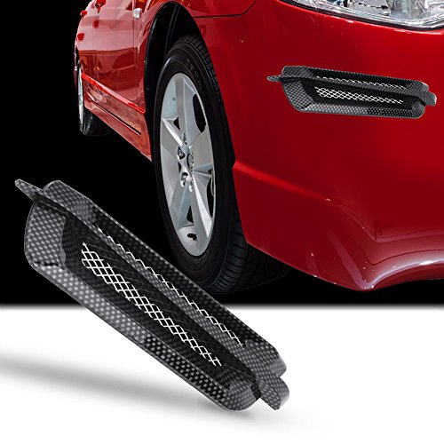 Air Flow Grille, 2 stuks Car Air Flow Intake Grille Vent Net Hole Decoratieve Cover Sticker Universal (Carbon) 4