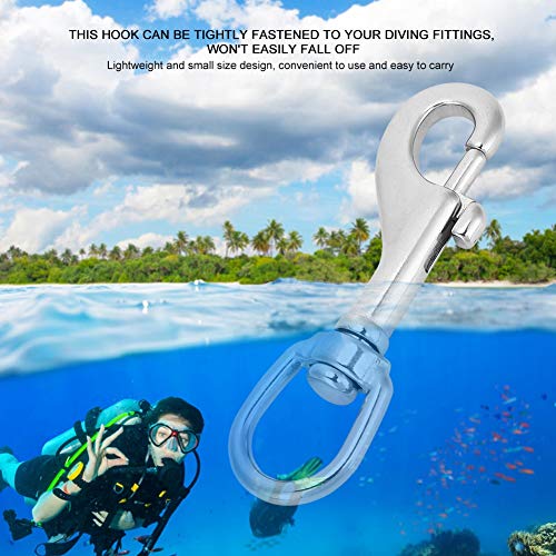 Karabinerhaak met draaischarnier, duikhaak, 316 RVS haken, draaioogsluiting, karabijnhaak, draaibare clip voor het dragen van riemen, tassen, duiken voor hondenlijnen/paracord 3
