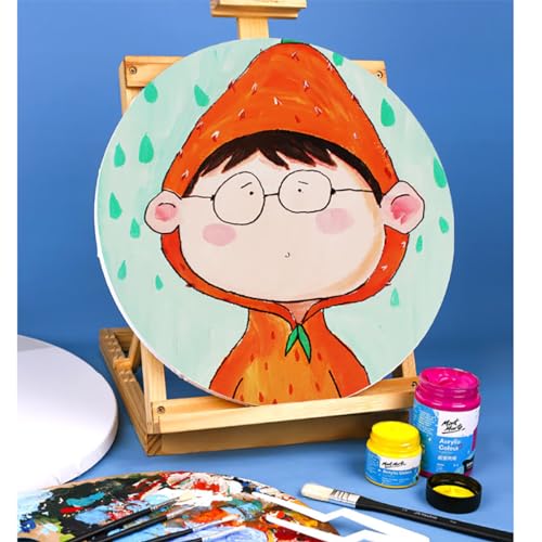 Canvas Panels, Dujelixa Ronde Diameter 10cm Blanco Katoen Art Canvas, Stretched Canvas, Voorgestrekte Canvas Board, Canvas voor het schilderen, Geschikt voor Olieverf, Acryl, Aquarel (20 stuks) 5