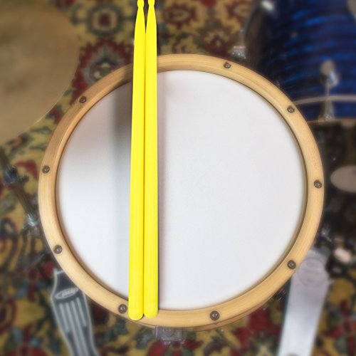 1 Paar Drum Sticks, 5A Teardrop Baquetas Pound Fitness, Drum Sticks Shaped Nylon Drum Sticks Drum Set Sticks Musical Instrument Accessoires (Geel) 4