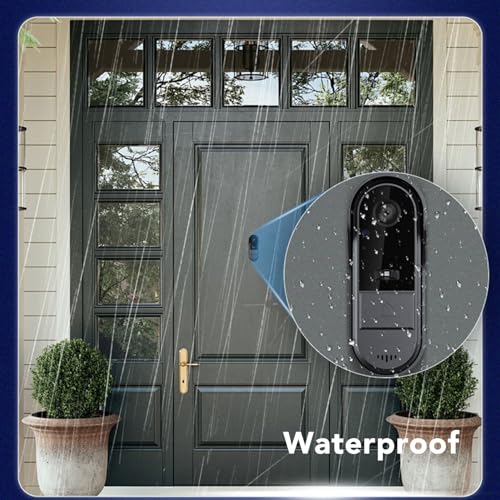 Yctze Draadloze nachtvideo-deurbel, 1080P 8MP 170° groothoek, tweerichtingsgesprek IP66 waterzicht met 4,3 inch scherm video deurbel intercomsysteem 4